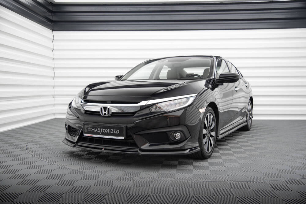 Voorspoiler V.2 Honda Civic Maxton Glans Zwart