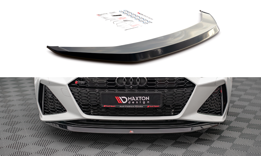 Voorspoiler V.3 Audi RS6 / RS7 C8 Maxton Glanzend Zwart