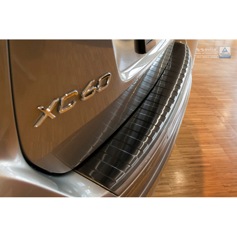Zwart RVS Achterbumperprotector  Volvo XC60 2013-2016 'Ribs'