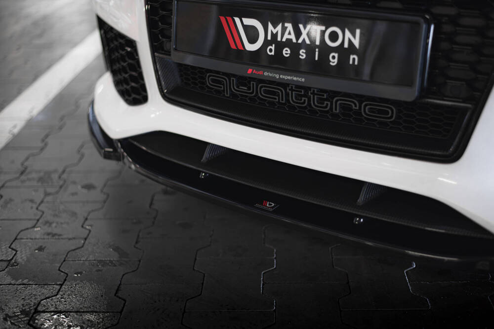 Voorspoiler V.4 Audi RS7 C7 FL Maxton Glans Zwart
