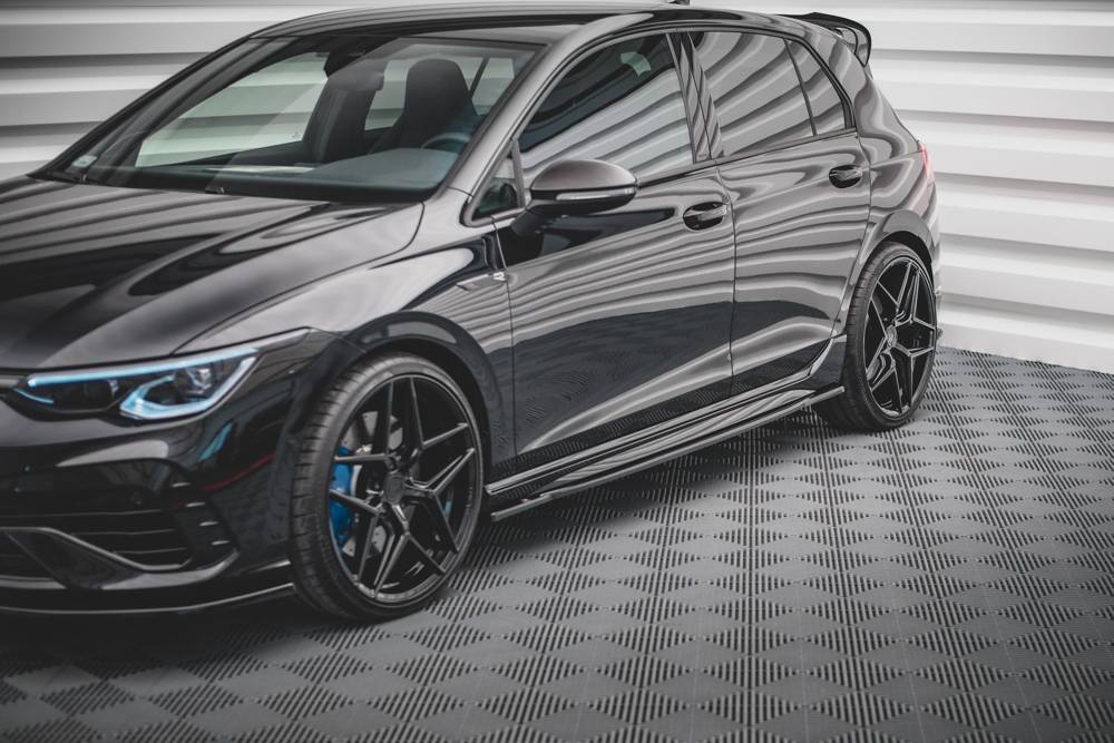 Zijskirts V.1 Volkswagen Golf 8 R Maxton Glans Zwart