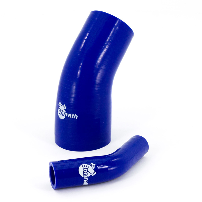 Bonrath Siliconen slang Reducer 45 graden bocht - Lengte:50mm - Ø35>32mm