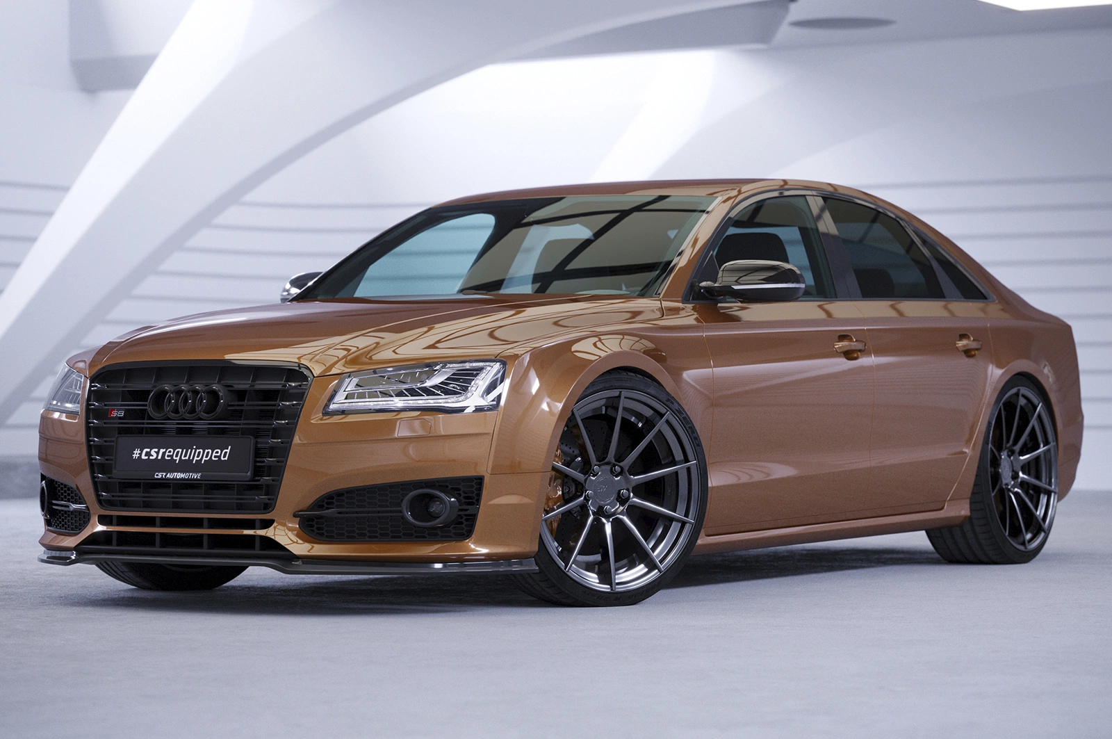 Voorspoiler Audi S8 / S8 Plus D4 (Typ 4H) glans zwart – 2013–2017