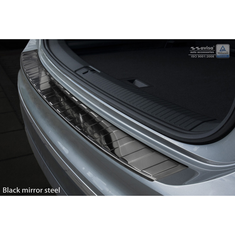 Zwart-Chroom RVS Achterbumperprotector  Volkswagen Tiguan II incl. Allspace & R-Line 2016-2020 & FL 2020-2024 'Ribs'