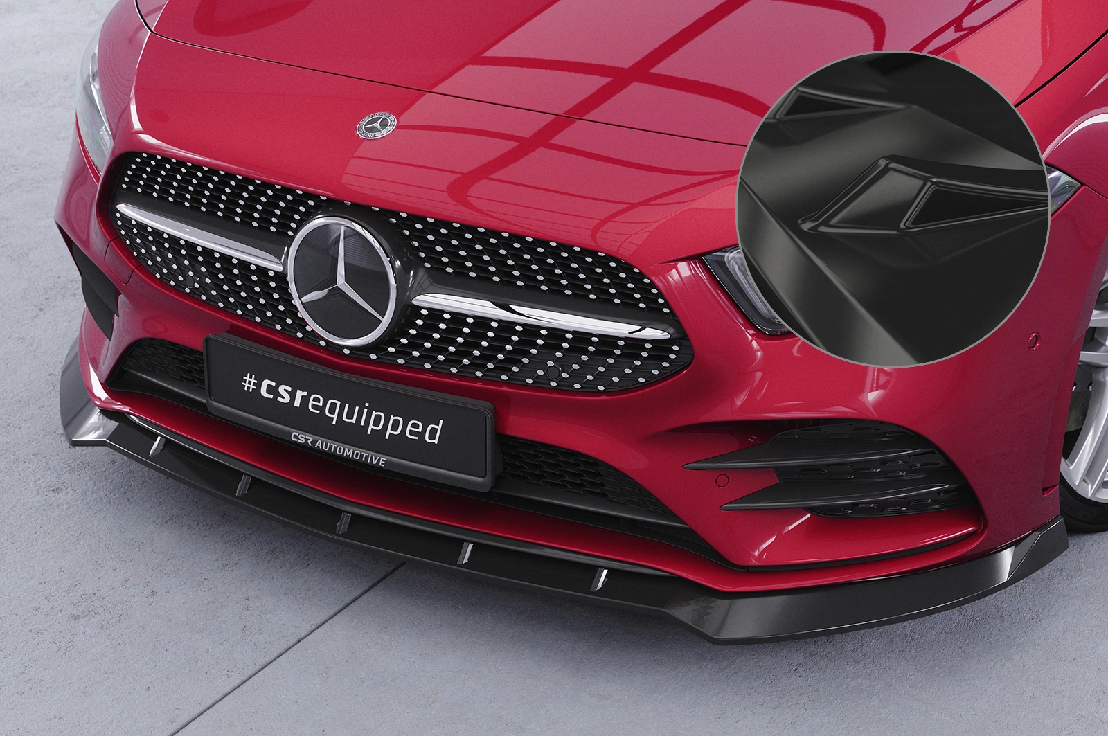 Voorspoiler Mercedes-Benz A-Klasse 177 A35 AMG/AMG-Line Glans Zwart (2018)