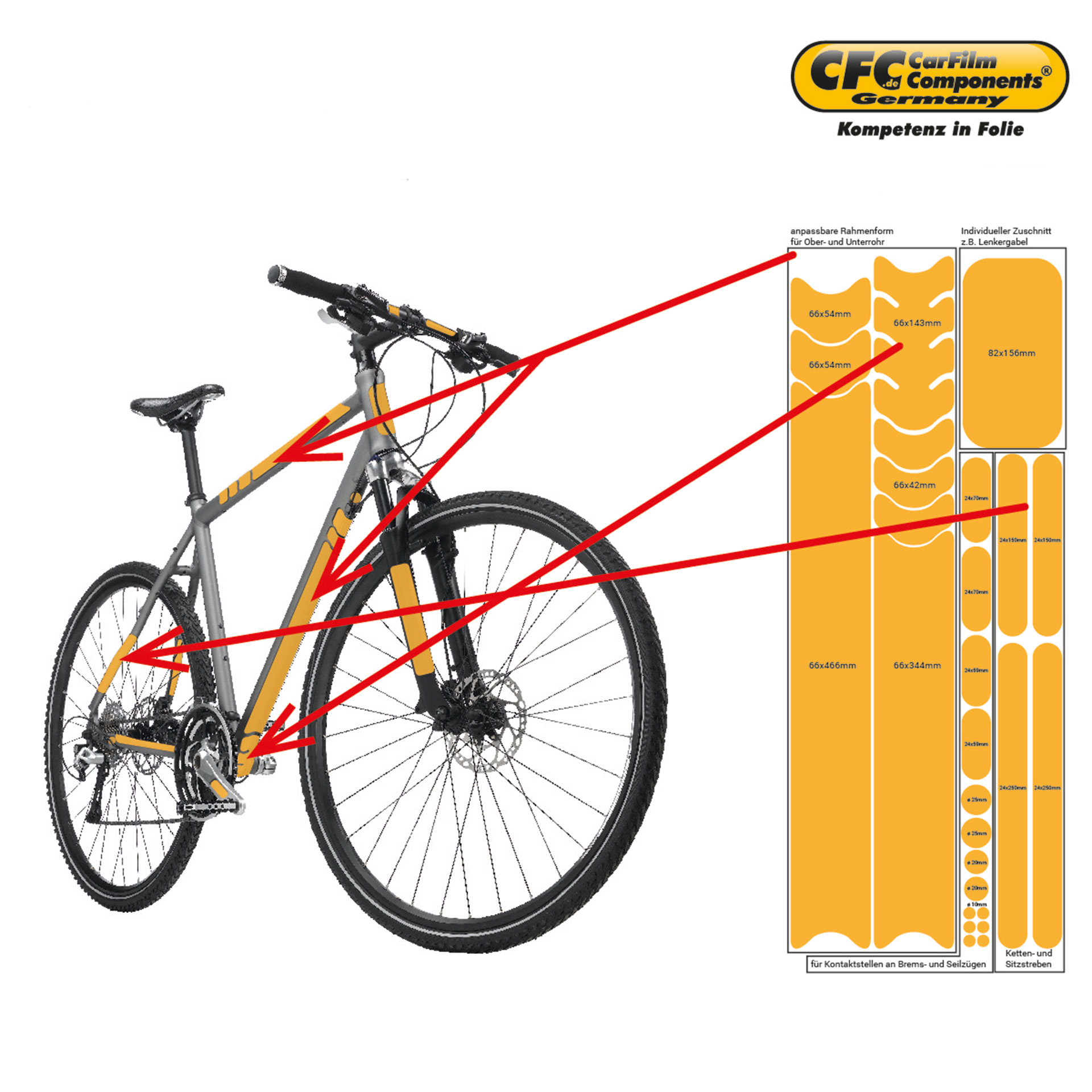 Fiets Framebeschermer Folie Universeel voor alle fiets frames