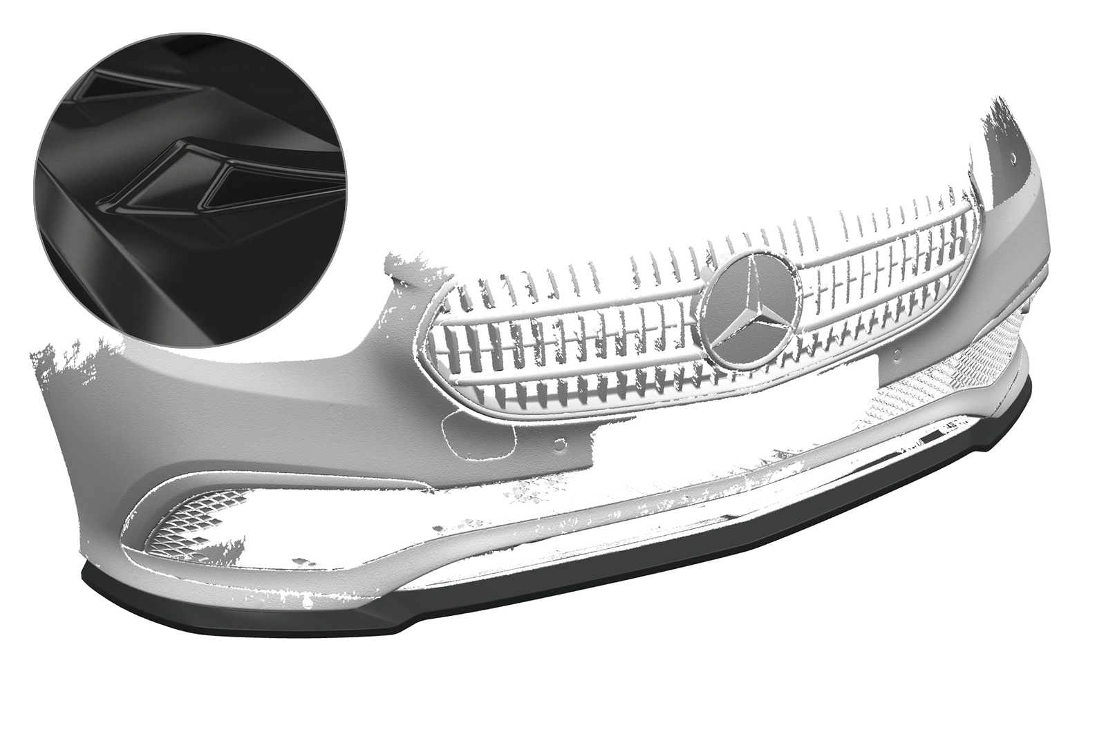 Voorspoiler Mercedes Benz E W213 klasse CSR Glans Zwart
