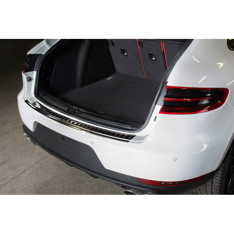 Zwart RVS Achterbumperprotector  Porsche Macan 2013- 'Ribs'