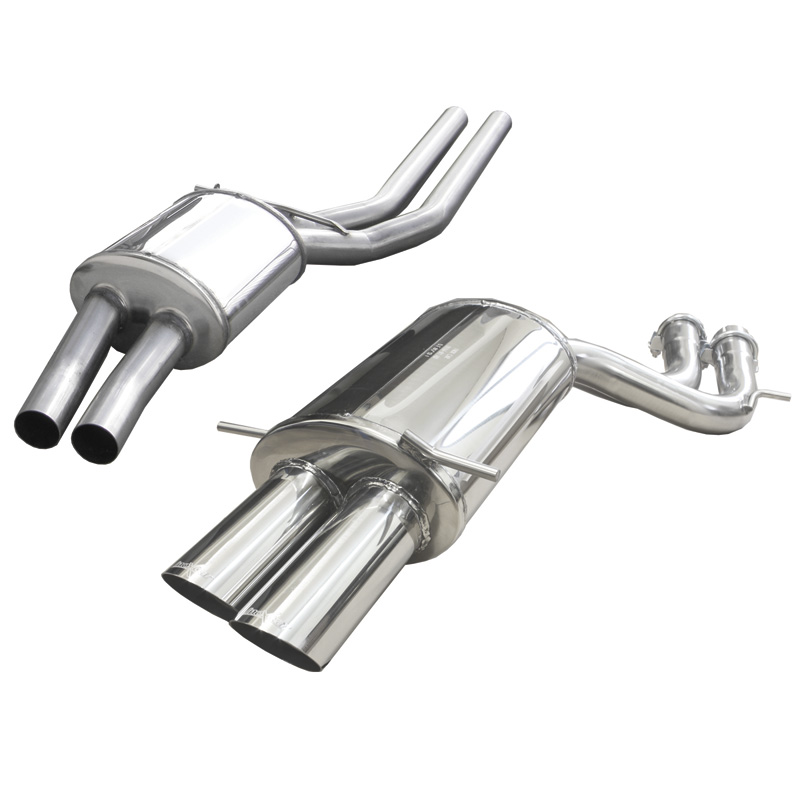 100% RVS Middendemper + Sportuitlaat  Audi RS4 B5 2.7 BiTurbo 1998-2001 2x80mm Racing