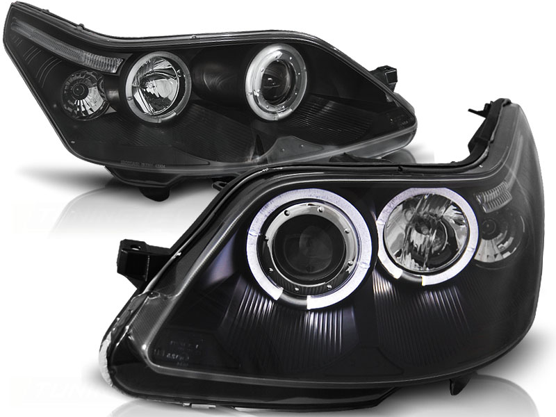 Faros Citroen C4 Angel Eyes negro