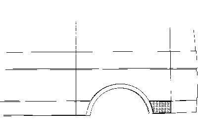 eindplaat, achter achterwiel, links VW LT, 1975-1996