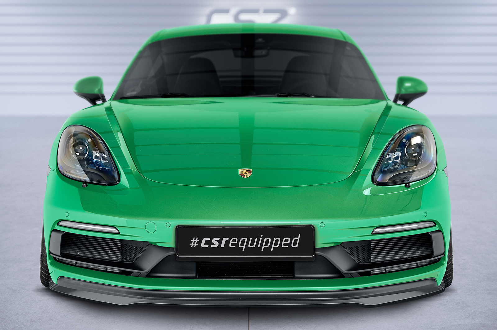 Voorspoiler Porsche 718 Cayman/Boxster GTS 4.0 (982) CSR glans Zwart