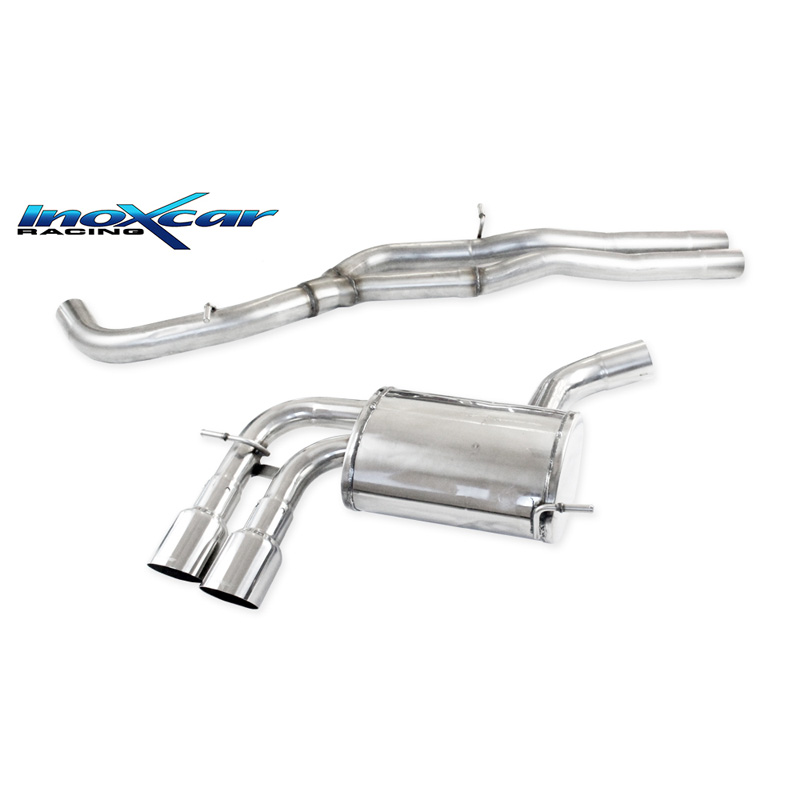 100% RVS Middenpijp + Sportuitlaat  Audi RS3 2.5 TFSI Quatro 340pk 2011- 2x90mm