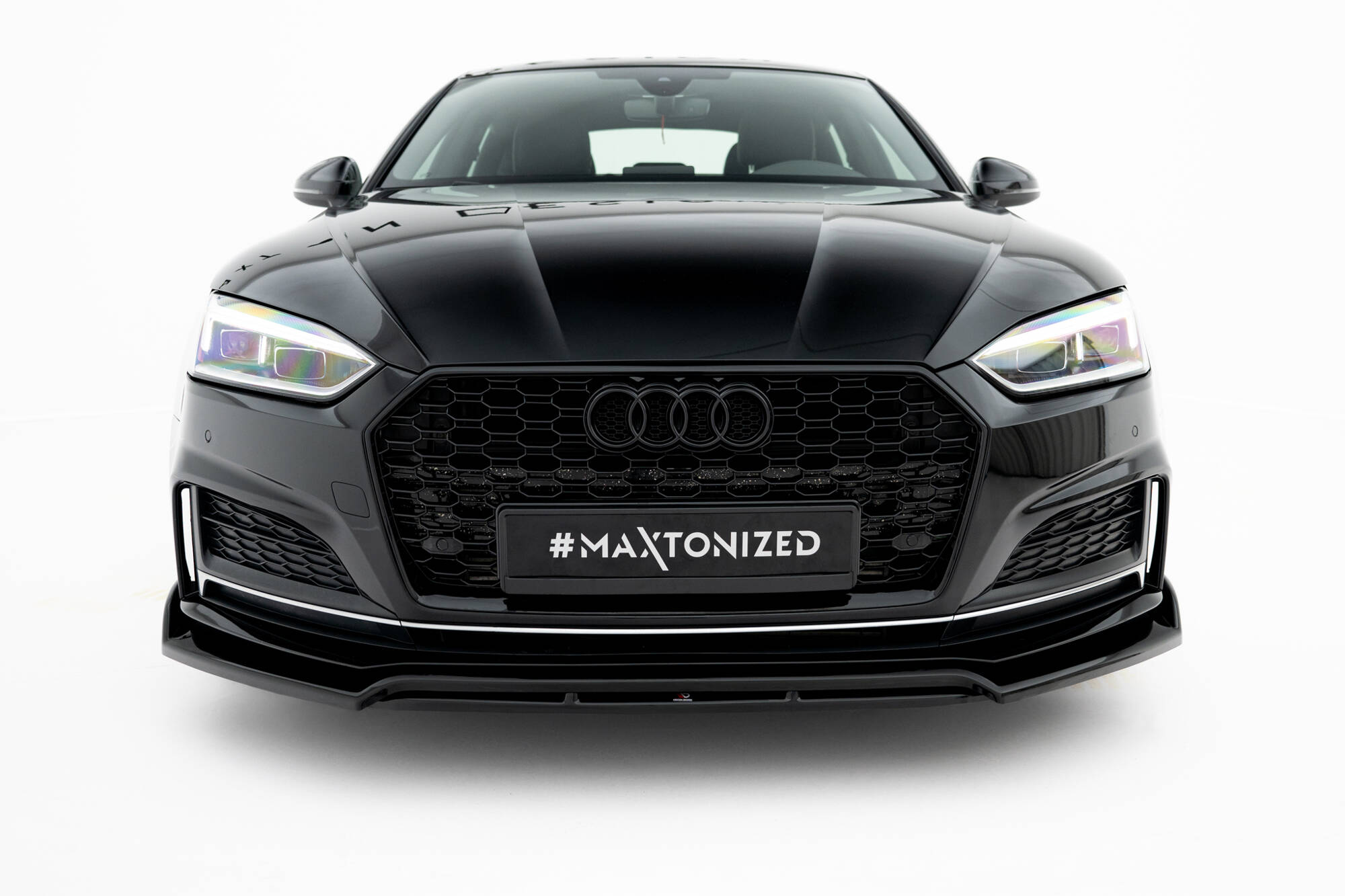 Voorspoiler Audi S5 / A5 S-Line Coupe / Sportback F5 Maxton Glanzend zwart