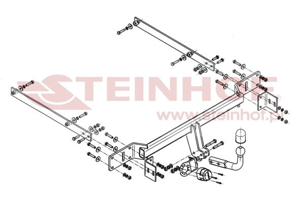Trekhaak Mercedes W 204 4D C- Class (excl. AMG) 04/2007-02/2014