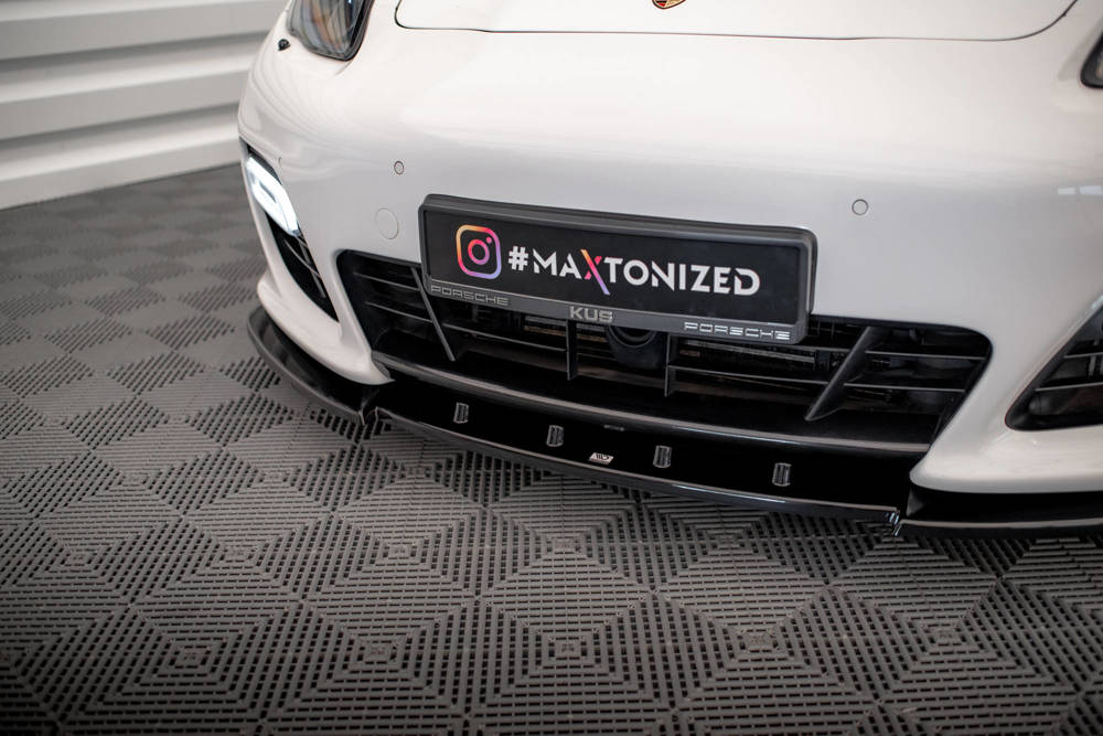 Voorspoiler V.1 Porsche Panamera Turbo 970 Maxton Glans Zwart