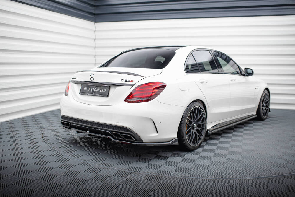 Diffusor Mercedes C63 AMG W205 S205 Maxton Glans Zwart