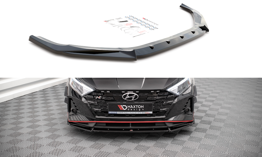 Voorspoiler V.2 Hyundai I20 N Mk3 Glans Zwart