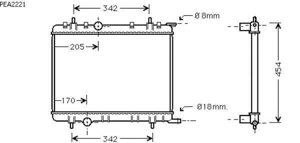 Radiator PARTNER/BERLINGO 02-05 380x568 1.1I/1.4I/1.6I - AC