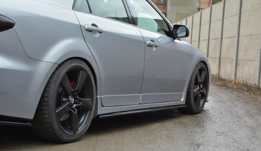 Zijskirts Mazda 6 Mk1 Maxton Design glans zwart