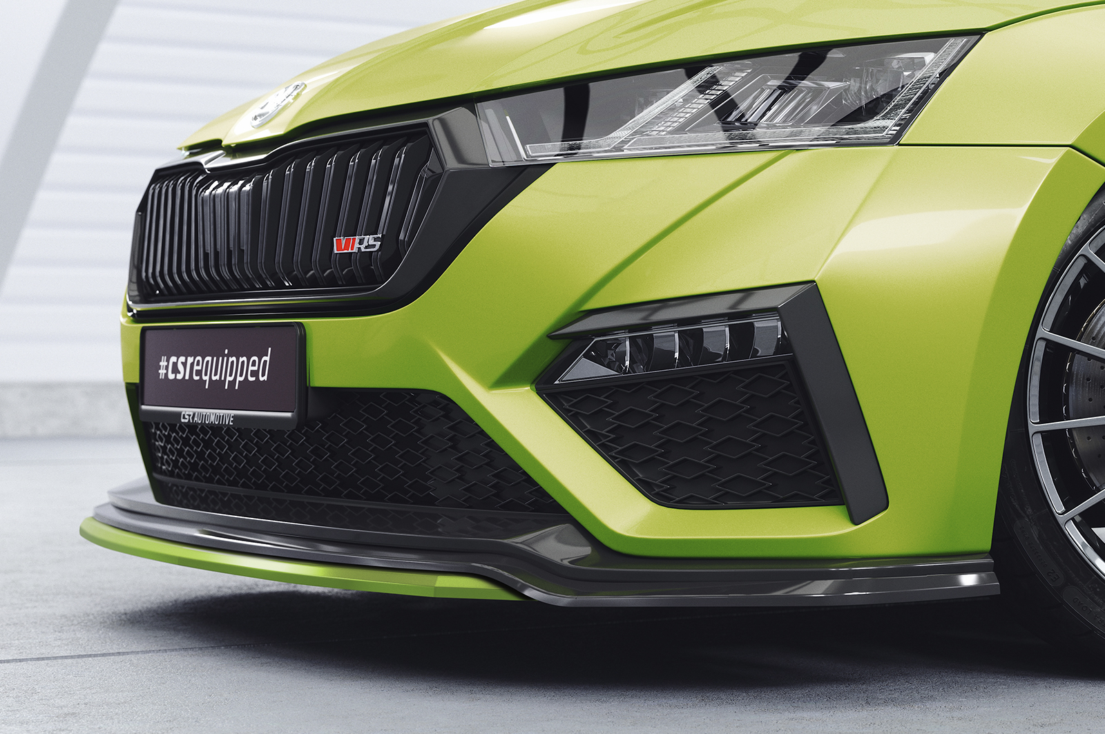 Voorspoiler Skoda Octavia 4 VRS CSR Glans Zwart