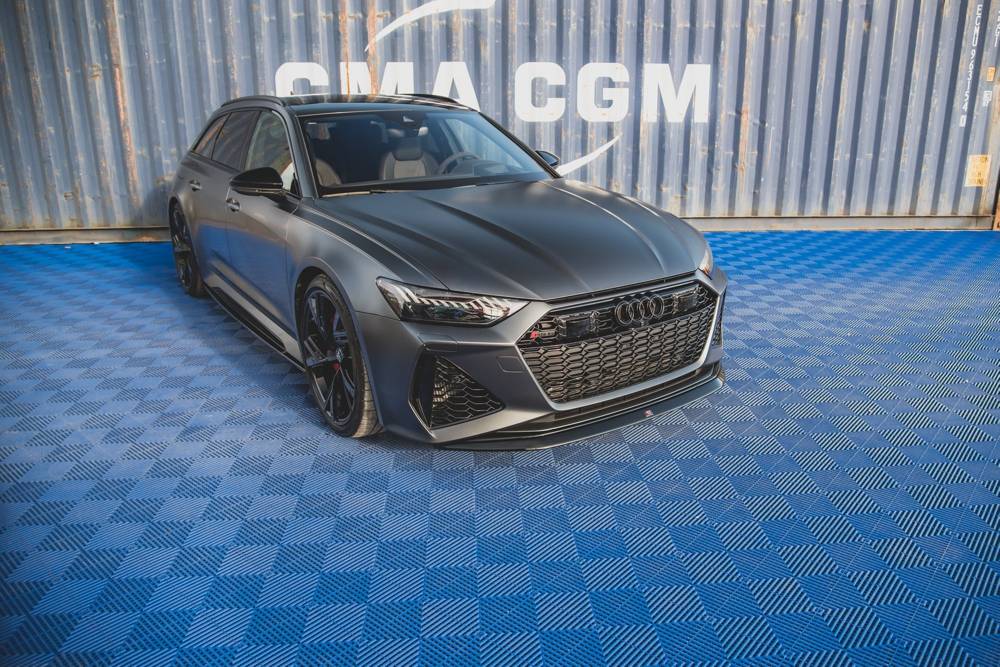 Voorspoiler V.3 Audi RS6 / RS7 C8 Maxton Glanzend Zwart