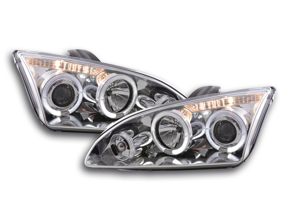 Faros Ford Focus 05-.. Angel Eyes cromo