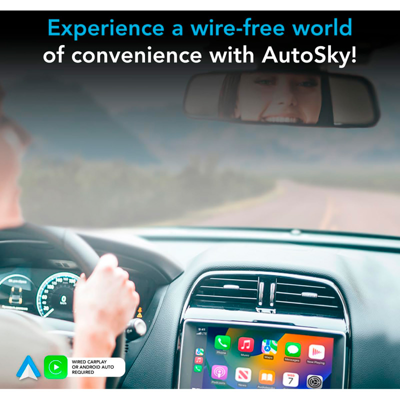 AutoSky WUA-8 Draadloze CarPlay en Android Auto Adapter – USB Dongle - Sapphire Edition