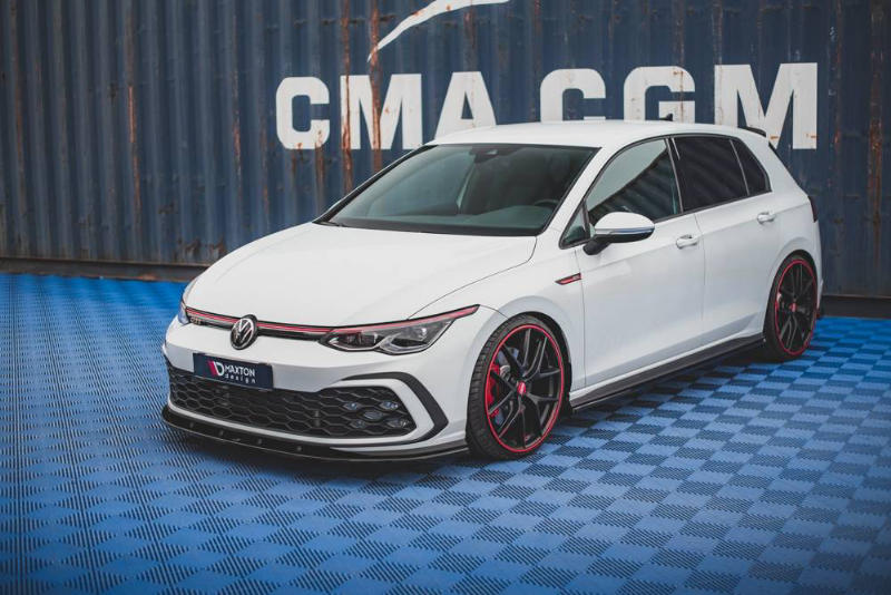 Zijskirts V.1 Volkswagen Golf 8 GTI / GTI Clubsport / R-Line Maxton Glans Zwart