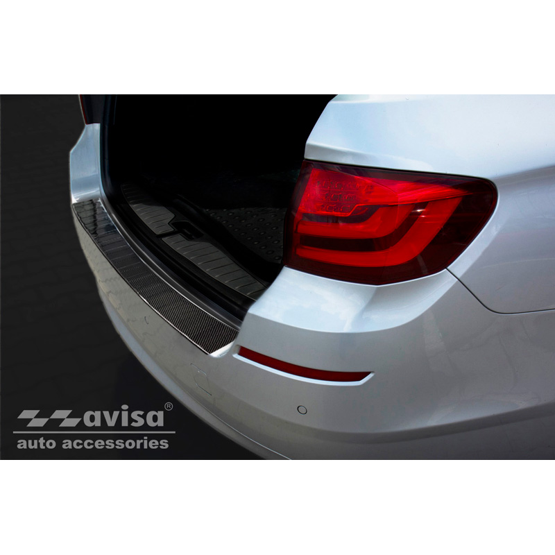 Echt 3D Carbon Achterbumperprotector  BMW 5-Serie F11 Touring 2010-2016 'Ribs'