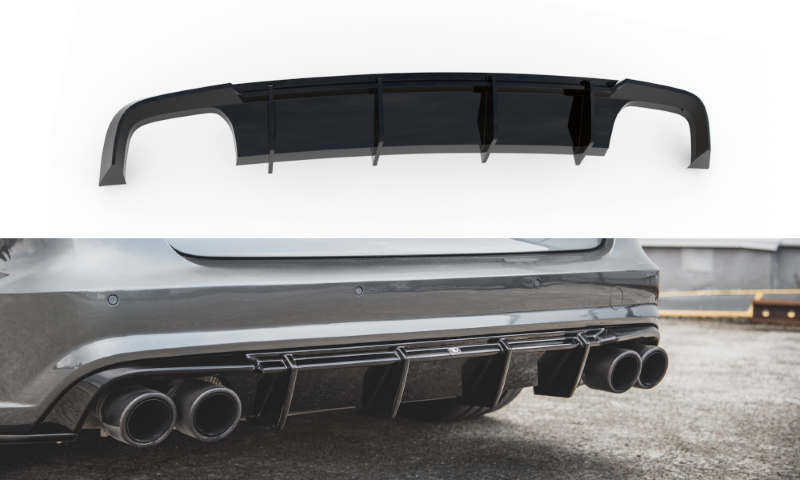Diffusor Audi S6 / A6 S-Line C7 FL Glanzend Zwart