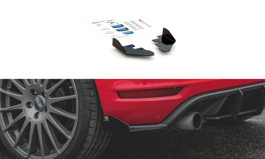Opzetstuk achterzijde skirts VW Golf 6 GTI Maxton Design duurzaam