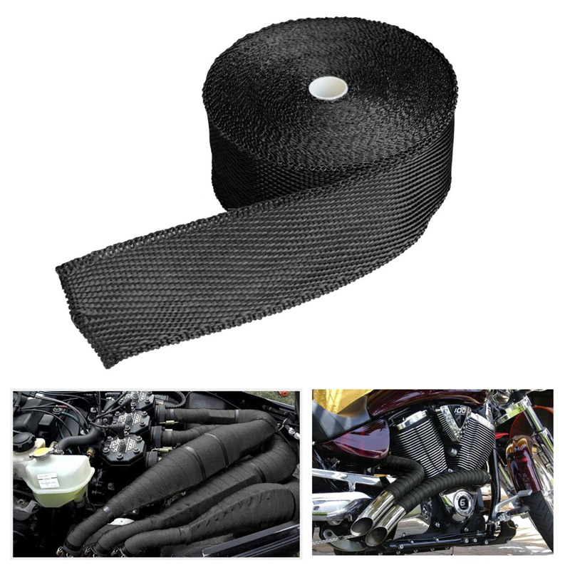 Simoni Racing Warmte-isolerende Uitlaat Wrap Kit 2 - 15m x 5cm + 6 klemmen < 550°C - Glasvezel