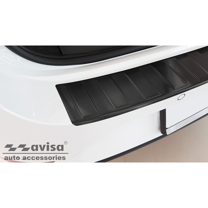 Zwart RVS Achterbumperprotector  Seat Leon Sportstourer incl. FR / Cupra Leon Sportstourer 2020-2024 & FL 2024- 'Ribs'