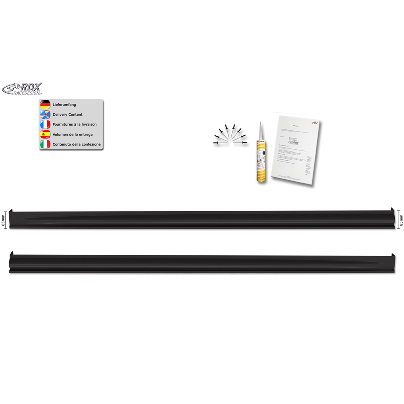 Sideskirts  Volkswagen Transporter T6 2015- (korte wielbasis) 'Edition' (ABS)