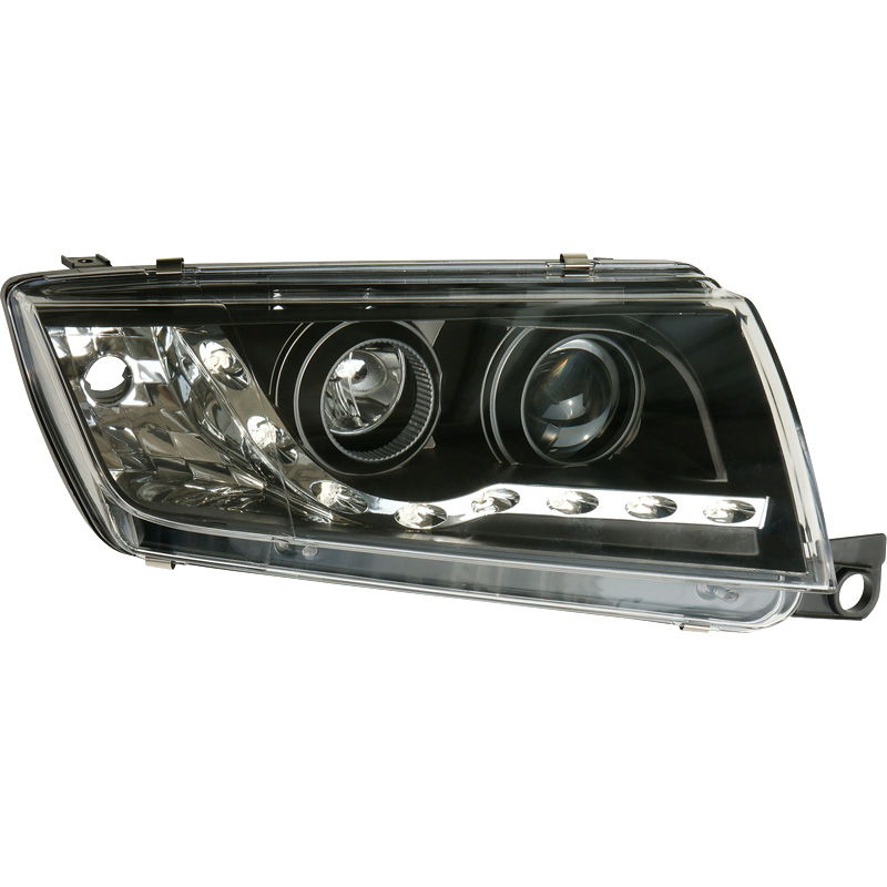 Set Koplampen in DRL-Look  Skoda Fabia 2000-2004 - Zwart