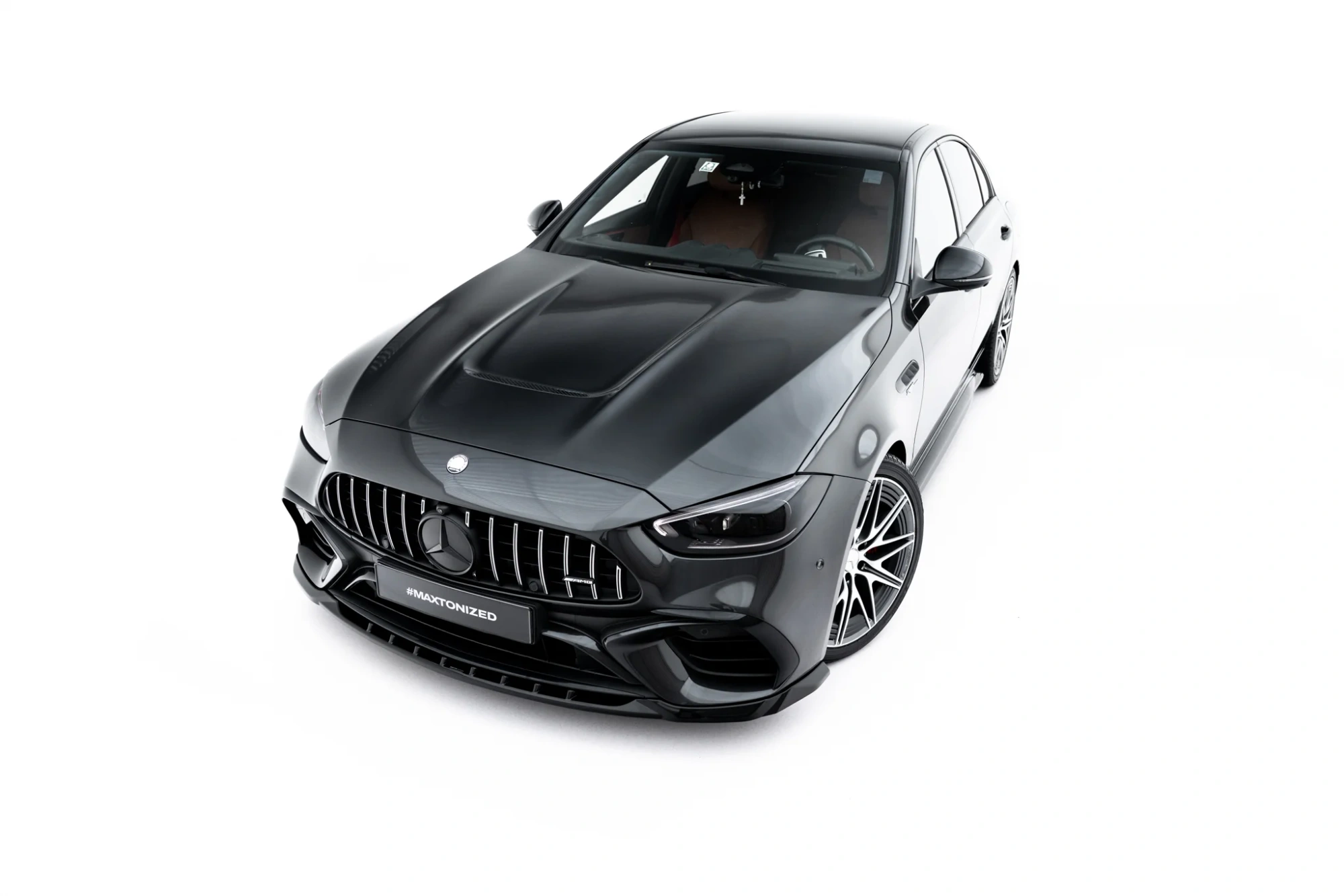 Voorspoiler V.1 Mercedes-AMG C63 Sedan / Estate W206 / S206 Glanzend Zwart
