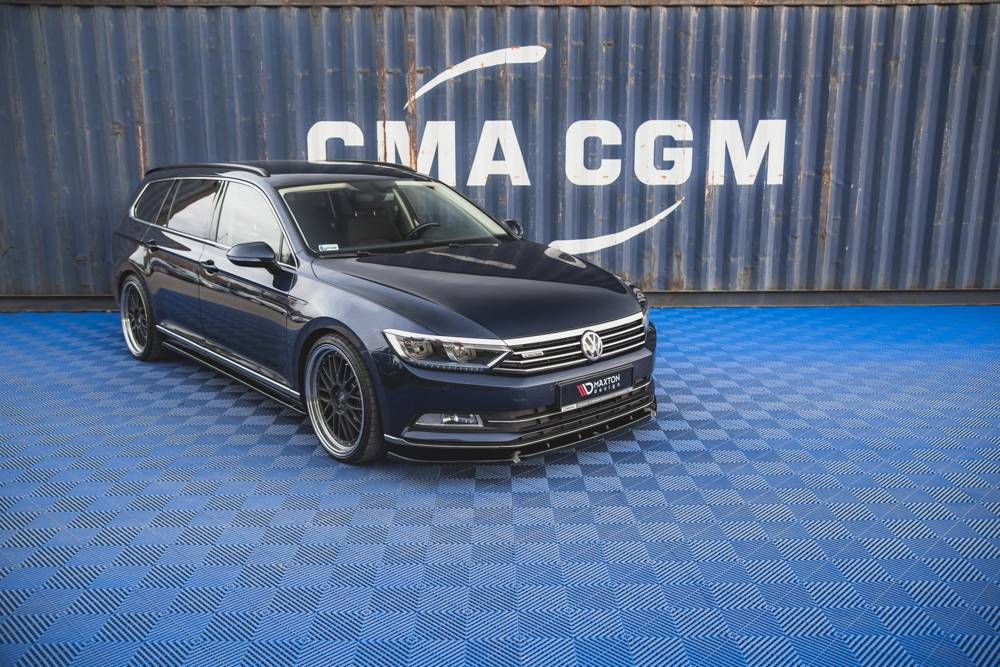 Voorspoiler V.2 VW Passat B8 Glans Zwart