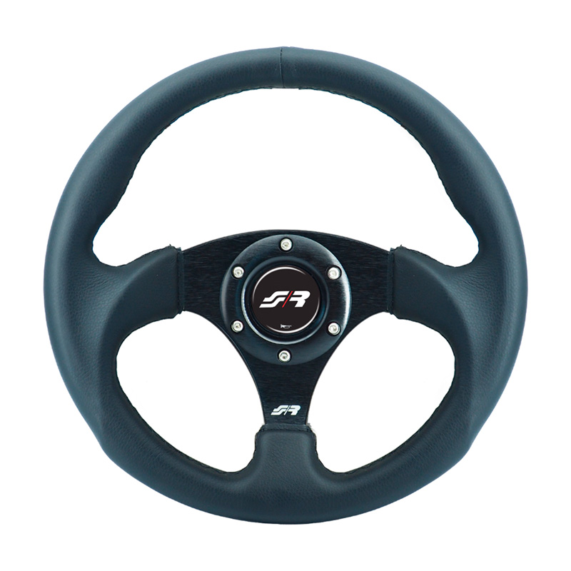 Simoni Racing Universeel Sportstuur 'Rolle' - Zwart Eco-Leder - Diameter 300mm