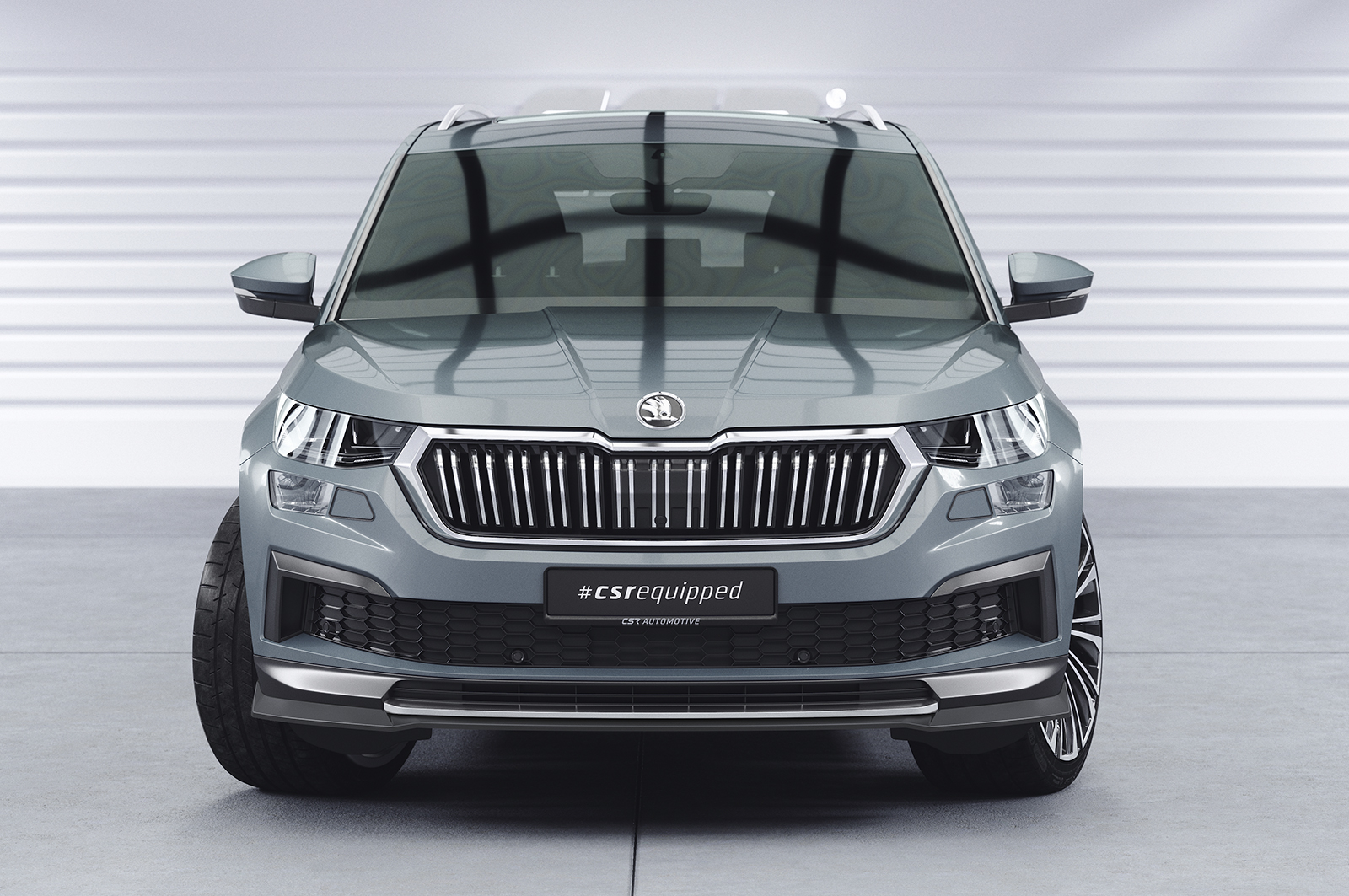 Voorspoiler passend voor Skoda Kodiaq CSR Glans Zwart