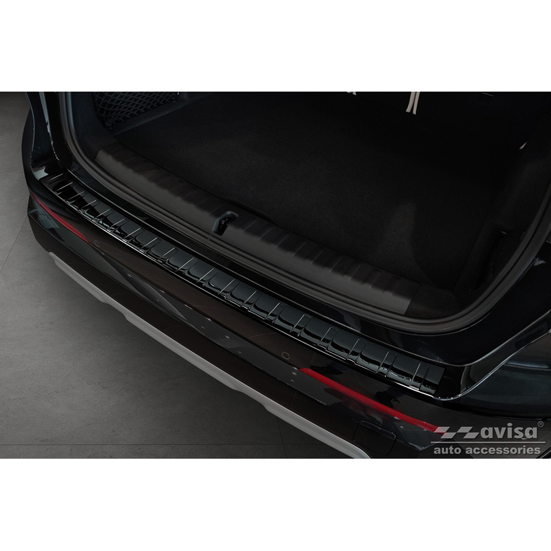 Zwart-Chroom RVS Achterbumperprotector  BMW X1 U11 / U11 xLine 2022- 'Ribs'