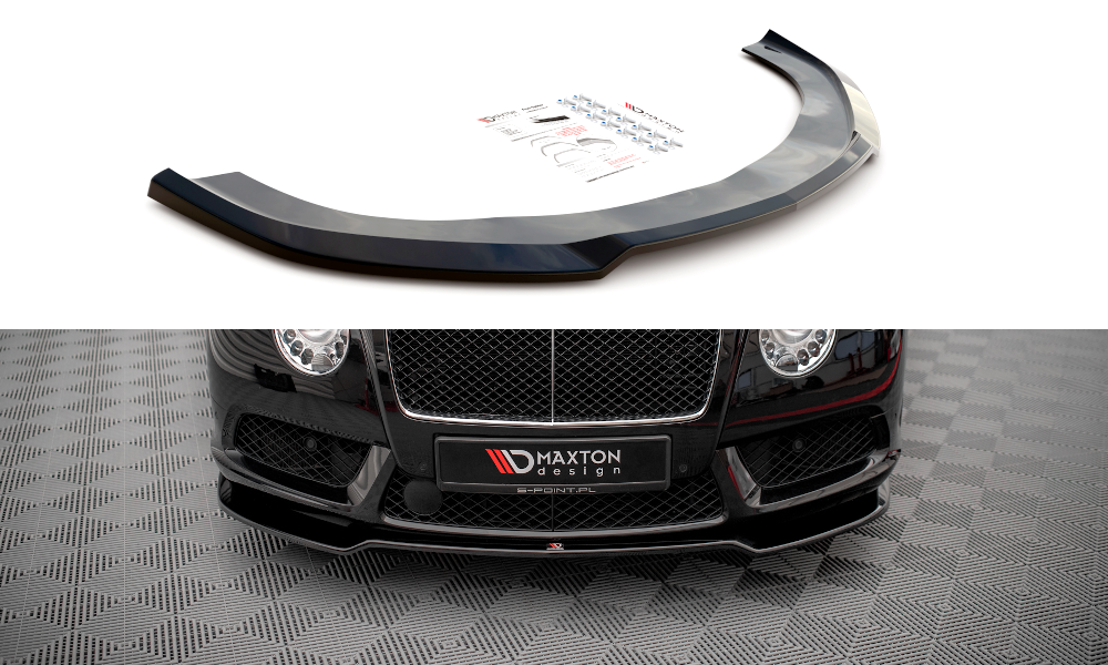Voorspoiler V.1 Bentley Continental GT V8 S MK2 Maxton Glans Zwart