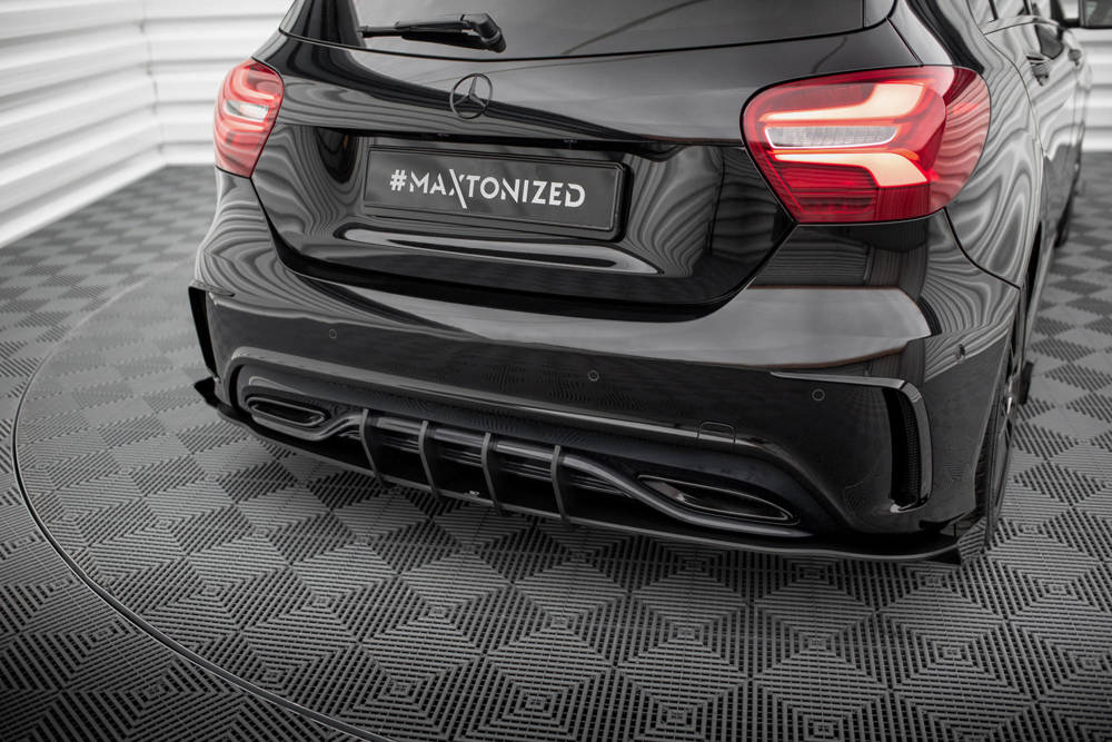 Diffuser met Canards Street Pro Mercedes A Klasse AMG Line W176 FL Maxton