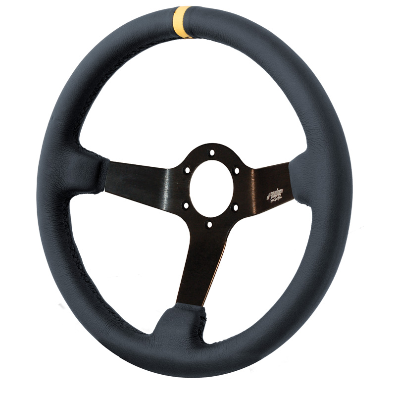 Simoni Racing Universeel Sportstuur Carrera - Zwart Eco-Leder - Diameter 350mm