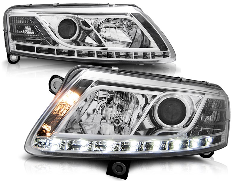 Headlights Audi A6 4F 04-07 Devil Eyes Dlite LED Chrome