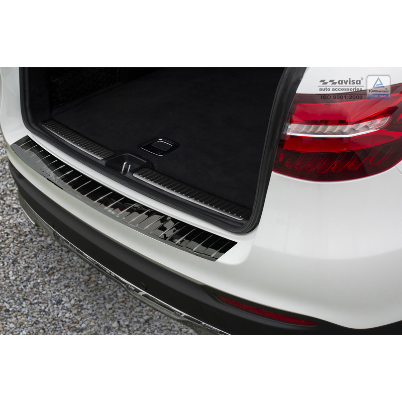 Zwart-Chroom RVS Achterbumperprotector  Mercedes GLC 2015-2019 & FL 2019- 'Ribs'