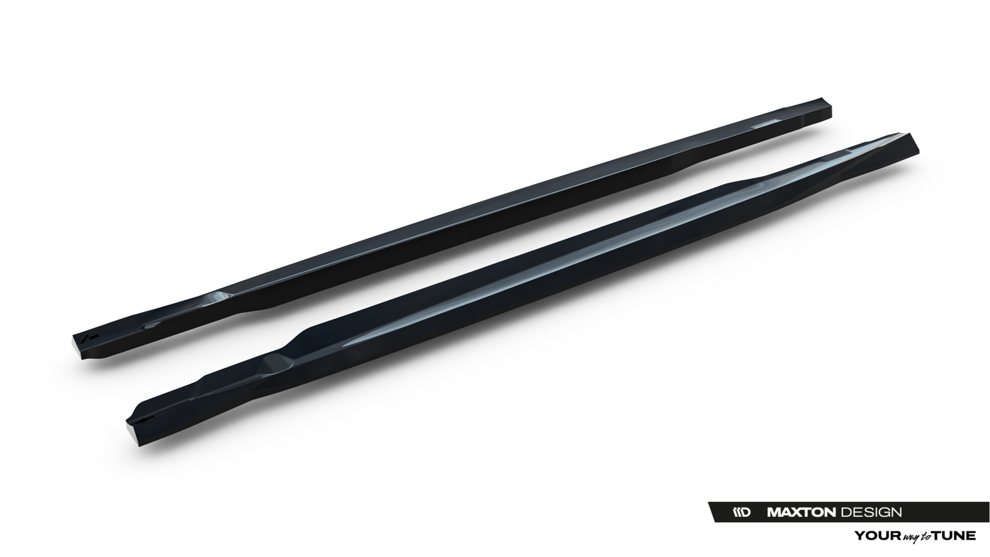 Zijskirts Mercedes C63 AMG W205 S205 Maxton Glans Zwart