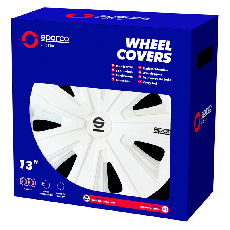Sparco Wieldoppen Palermo - 16-inch - Wit - Set van 4 stuks