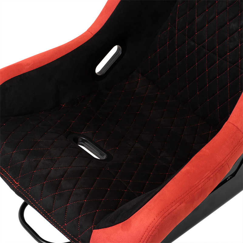 Sportstoel 'LV' - Zwart/Rood - Vaste polyester rugleuning - incl. sledes