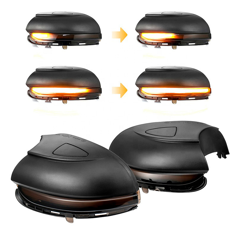 Set LED Zijspiegel-Knipperlichten  Volkswagen Jetta VI 2011- & Eos 2009- & Passat 3C 2011-2014 & CC 2008- & Beetle 2011- & Scirocco 2008- - Rookgrijs - incl. Dynamic Running Light